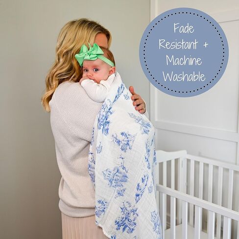 LollyBanks Baby Swaddle Blanket, 100% Organic Cotton Muslin Swaddle | 47" x 47", Soft Receiving Blanket for Girls, Crib Blanket & Nursery Use (Lemon Print) in Saudi Arabia
