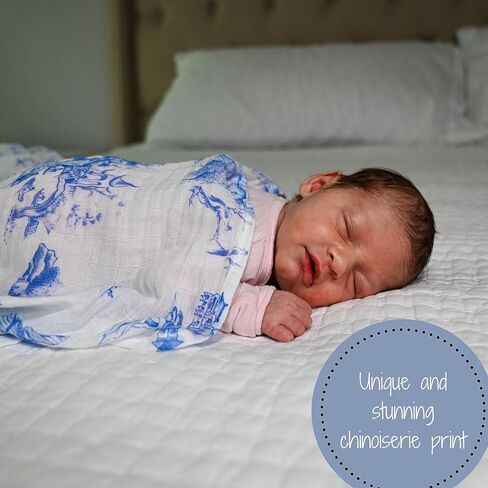 LollyBanks Baby Swaddle Blanket, 100% Organic Cotton Muslin Swaddle | 47" x 47", Soft Receiving Blanket for Girls, Crib Blanket & Nursery Use (Lemon Print) in Saudi Arabia