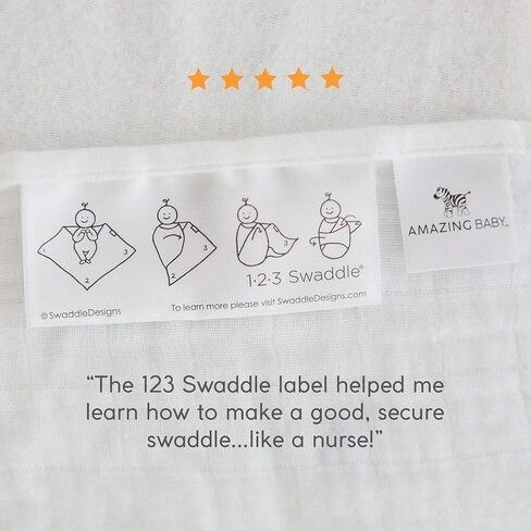بطانيات Amazing Baby Swaddle Studio Milestone Muslin، مجموعة من 3، إكليل محبوب، أسود ناعم in Kuwait