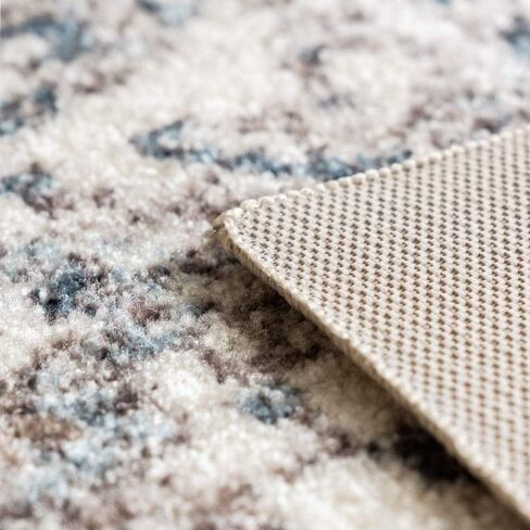 مجموعات سجاد المطبخ من Maples Rugs - سجادة مزخرفة غير قابلة للانزلاق مكونة من قطعتين قابلة للغسل في الغسالة [صنع في الولايات المتحدة الأمريكية] سجادة أرضية كلاسيكية للرمي والعداء، 17 بوصة × 24 بوصة + 17 بوصة × 48 بوصة، محايدة in Kuwait
