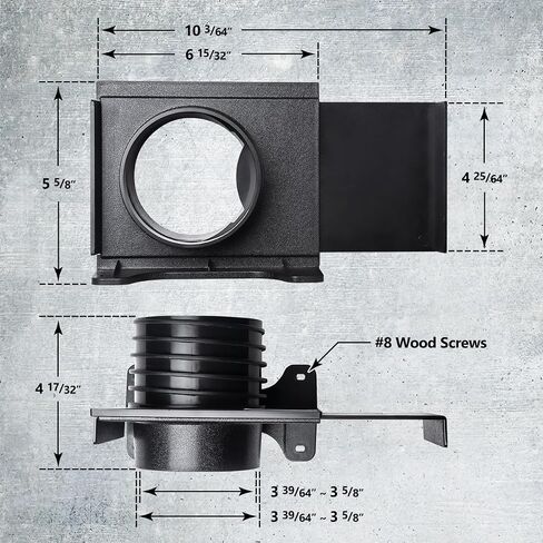 POWERTEC 70358 4 Inch Wall Mounting Blast Gate with Bracket, Threaded Dust Collection Fitting - 1 Pack in Saudi Arabia