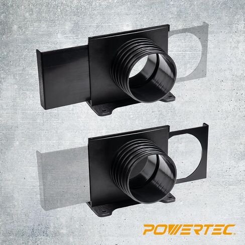 POWERTEC 70358 4 Inch Wall Mounting Blast Gate with Bracket, Threaded Dust Collection Fitting - 1 Pack in Saudi Arabia