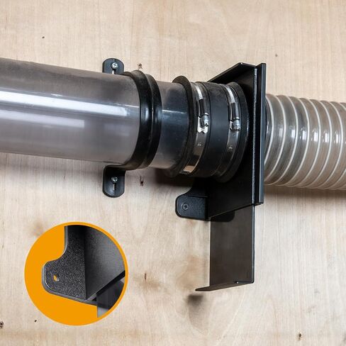 POWERTEC 70358 4 Inch Wall Mounting Blast Gate with Bracket, Threaded Dust Collection Fitting - 1 Pack in Saudi Arabia
