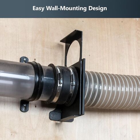 POWERTEC 70358 4 Inch Wall Mounting Blast Gate with Bracket, Threaded Dust Collection Fitting - 1 Pack in Saudi Arabia