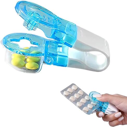 Pill Taker Remover Dispenser Portable Small Pills Cutter Storage Box Medication Tablets Pills Blister Pack Opener for The Elderly in Kuwait