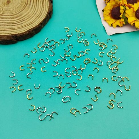 400pcs Fishing Spinner Clevis U Shaped Spinner Bait Clevis Easy Spin Spinner Clevis Spinner Blade Clevis for Lure Making Tackle Craft Fishing Gear(Gold,Silver) in Saudi Arabia