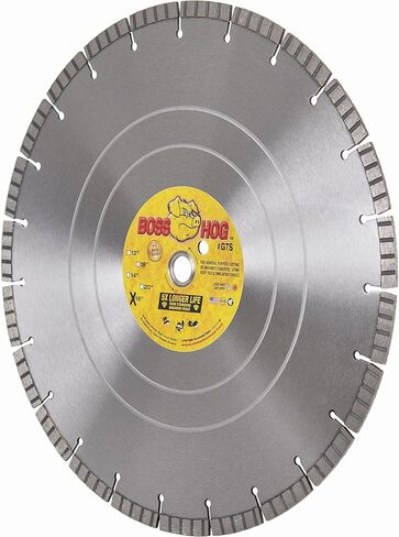 Delta Diamond Boss Hog GTS شفرة ماسية خرسانية مقاس 16 بوصة، 125 × 1 بوصة - 20 مم، استخدم شرائح توربو رطبة أو جافة، مسننة لقطع سريع وخالي من الرقائق للخرسانة والبناء والحجر (16 بوصة) in Kuwait