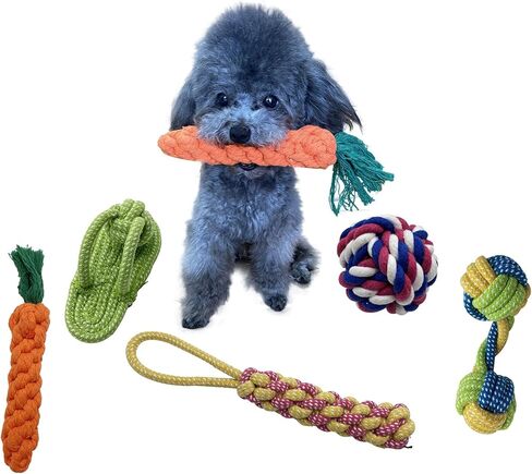 مجموعة ألعاب الكلاب الأليفة متعددة الاستخدامات من أوتكيريج - ألعاب غير قابلة للتدمير لجميع سلالات الكلاب، حبل أسنان عالي التحمل، تفاعلي ومتين، يعزز المضغ وصحة الأسنان in Kuwait