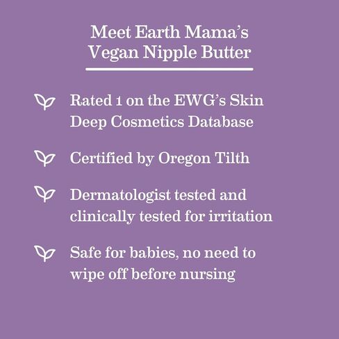 Earth Mama Vegan Nipple Butter | Cruelty-Free Breastfeeding Cream for Nursing Mamas | Lanolin-free 2-Ounce in Kuwait