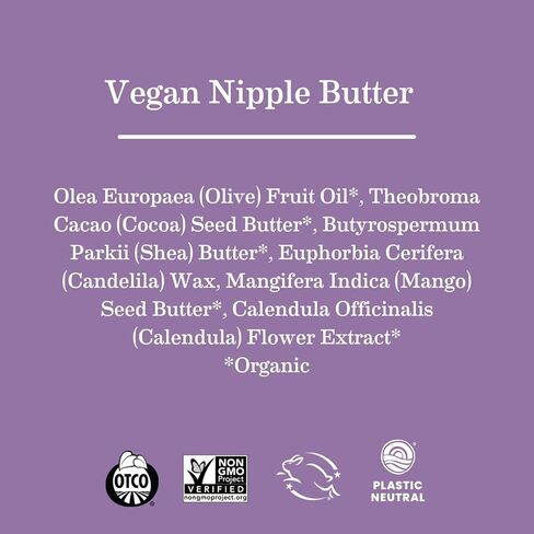 Earth Mama Vegan Nipple Butter | Cruelty-Free Breastfeeding Cream for Nursing Mamas | Lanolin-free 2-Ounce in Kuwait