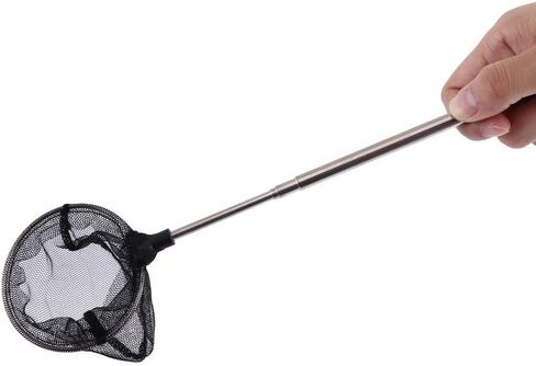 Aquarium Mini Adjustable Mesh Net, Fish Tank Mini Fishes Shrimps Landing Net Adjustable Telescopic Long Handle Small Fish Catcher(Round) in Saudi Arabia