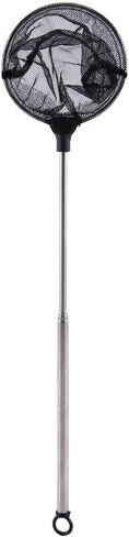 Aquarium Mini Adjustable Mesh Net, Fish Tank Mini Fishes Shrimps Landing Net Adjustable Telescopic Long Handle Small Fish Catcher(Round) in Saudi Arabia