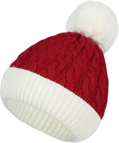 American Trends Baby Beanie Hat Double Pom Pom Toddler Beanies Knit Infant Winter Hat Caps for Boys Girls in Saudi Arabia