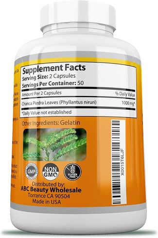Chanca Piedra 100 Count - 500 mg Peruvian Raw Material Stone Breaker - 2 Capsules Per Serving Stones Crusher in Saudi Arabia
