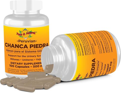 Chanca Piedra 100 Count - 500 mg Peruvian Raw Material Stone Breaker - 2 Capsules Per Serving Stones Crusher in Saudi Arabia