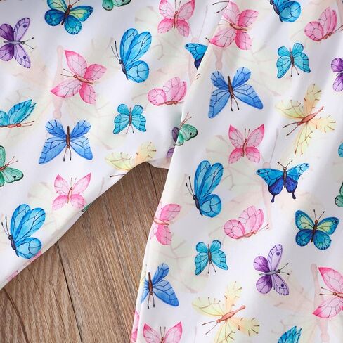 ملابس Haokaini للفتيات الصغيرات بأكمام طويلة وحاشية غير منتظمة مكشكشة وسروال واسع من الأسفل طقم ملابس الربيع in Kuwait