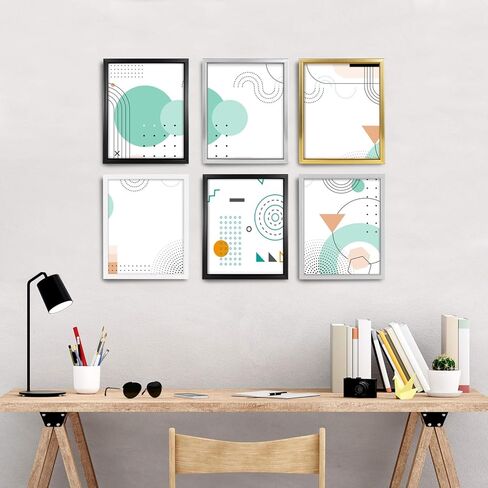 مجموعة إطارات صور من جيفرني مقاس 8 × 10 مكونة من 7، إطارات صور ذهبية لعرض الحائط أو سطح الطاولة، تصميم بسيط بلمسة نهائية لامعة مثالية لتزيين المنزل والمكتب والفندق والاحتفالات المختلفة in Kuwait