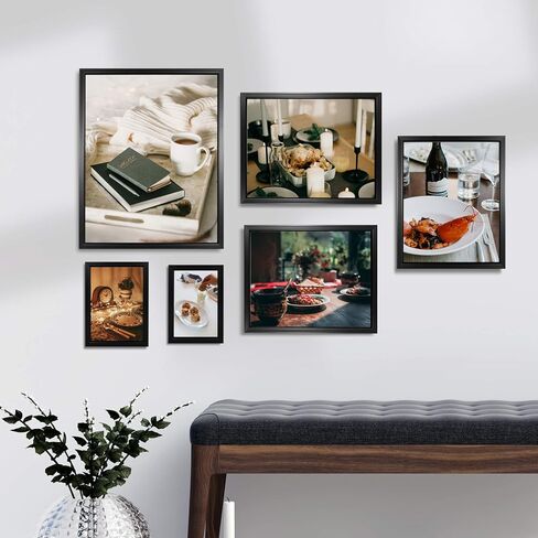 مجموعة إطارات صور من جيفرني مقاس 8 × 10 مكونة من 7، إطارات صور ذهبية لعرض الحائط أو سطح الطاولة، تصميم بسيط بلمسة نهائية لامعة مثالية لتزيين المنزل والمكتب والفندق والاحتفالات المختلفة in Kuwait