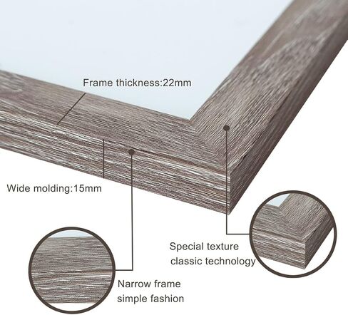مجموعة إطارات صور YK artwood مقاس 5x7 مكونة من 3 قطع باللون الأسود، مصنوعة من الخشب الصلب مقاس 4x6 مع حصيرة أو 5x7 بدون حصيرة، إطار صورة لعرض الحائط أو سطح الطاولة in Kuwait