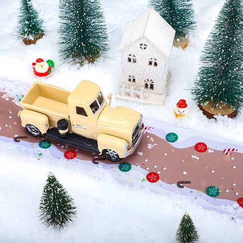Jetec Christmas Village Accessories Village Street Mat عيد الميلاد شارع الطريق منصة قرية الطوب الثلوج الطريق الزينة لعيد الميلاد حديقة القرية ديكور المنزل الداخلي، 4.7 × 47.2 بوصة (قصب الحلوى) in Saudi Arabia