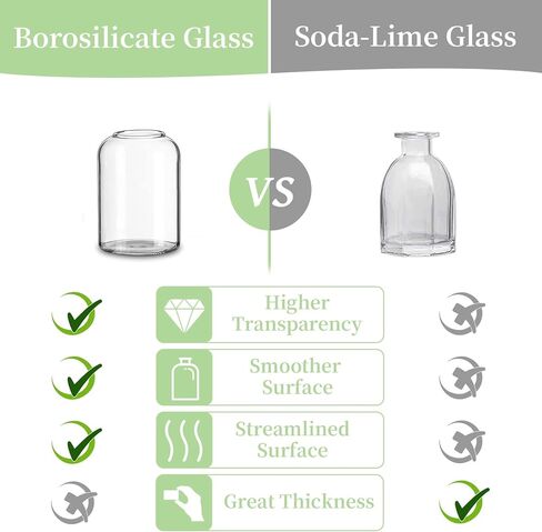 Glass Bud Vases for Centerpieces - Glasseam Clear Small Flower Vase Decor Bulk Set of 12 Handmade Modern Decorative Vases for Flowers Wedding Centerpiece for Dining Table Decoration in Kuwait