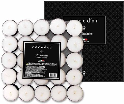 شموع Tealight المعطرة من COCODOR / لافندر الحديقة / 25 عبوة / وقت حرق ممتد 4-5 ساعات / صنع في إيطاليا، فتيل قطني، ديكور منزلي معطر، عطر، عيد الأم in Kuwait