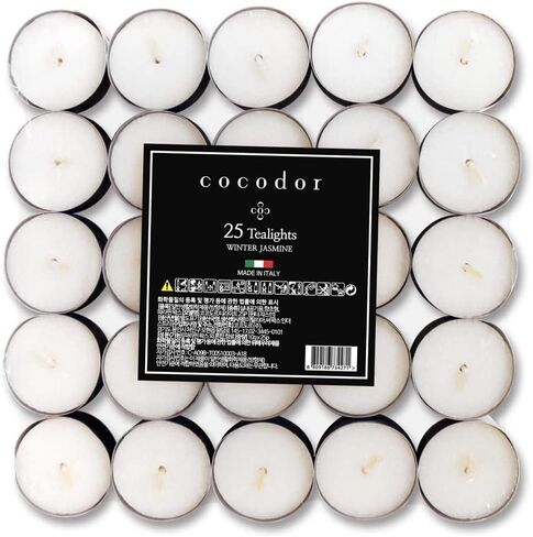 شموع Tealight المعطرة من COCODOR / لافندر الحديقة / 25 عبوة / وقت حرق ممتد 4-5 ساعات / صنع في إيطاليا، فتيل قطني، ديكور منزلي معطر، عطر، عيد الأم in Kuwait