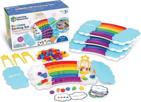 Learning Resources Rainbow Sorting Set | Color Sorting Toys for Toddlers, Toddler Learning Toys, Fine Motor Skills, Toddler Matching Game, Sensory Toy, Color Skills in Saudi Arabia
