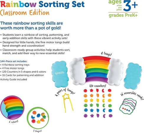 Learning Resources Rainbow Sorting Set | Color Sorting Toys for Toddlers, Toddler Learning Toys, Fine Motor Skills, Toddler Matching Game, Sensory Toy, Color Skills in Saudi Arabia