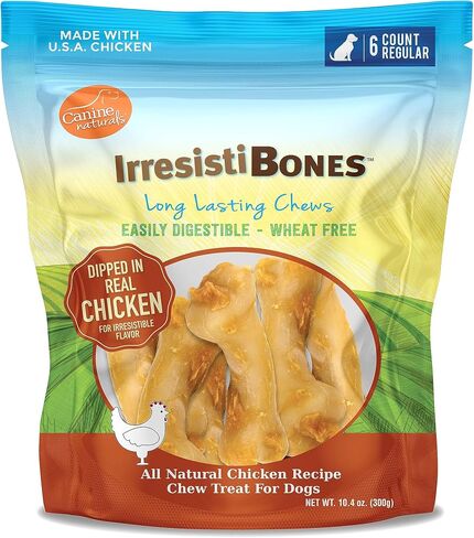 Canine Naturals IrresistiBONES Long Lasting Chicken Chew - Made from USA Raised Chicken – with A Real Meat Coating - All Natural and Easily Digestible - 3 Pack in Kuwait