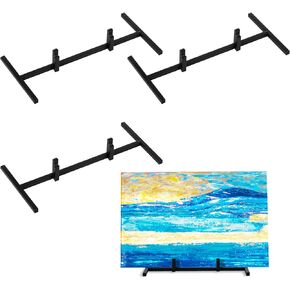 Yaocom 4 Pcs 7.87'' L Metal Display Stands Easel for Display Plaque Black Portable Decorative Plaque Holder for Picture, Collectibles Ceramic Tiles Glass Photo Office Trade Show