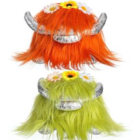 Funoasis 2 قطعة بقرة المرتفعات التماثيل المحشوة التماثيل الاسكتلندية ديكورات للمنزل مصنوعة يدويًا من القطيفة هدايا الحيوانات مزرعة صينية متدرجة ديكور in Kuwait