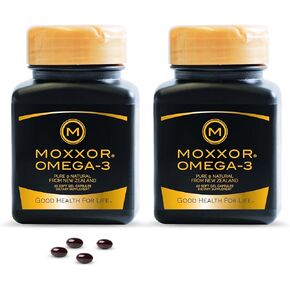 Moxxor Omega 3 New Zealand Green Lipped Mussel Oil Soft gels for Joint Support and Mobility, Heart & Immune Support, No Fishy Aftertaste, 2-Pack, 120Soft gels, 2-Soft gels Per Day, 60 Day Supply