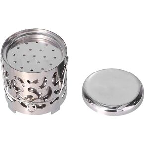 سخان خيمة للتخييم، غطاء تسخين خيمة صغير من الفولاذ المقاوم للصدأ للتخييم، غطاء موقد محمول للتخييم مع مقبض شبكي حقيبة لحقائب الظهر في الهواء الطلق والمشي لمسافات طويلة والتخييم ونزهة الشواء in Kuwait