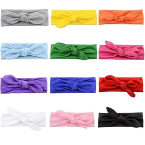 زوكون 12 قطعة من عصابات الرأس للأطفال الصغار، عصابات رأس قابلة للتمدد والتعديل للبنات حديثي الولادة، فيونكات وعصابات رأس in Kuwait