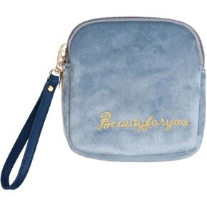 Adorable Pink Peri - Reusable Sanitary Napkin Pads Storage Bag Portable for Women Girls | Soft Touch Velvet with Matching Open Clip Lanyard | Reusable | Zero Waste Period (Black Velvet) in Kuwait