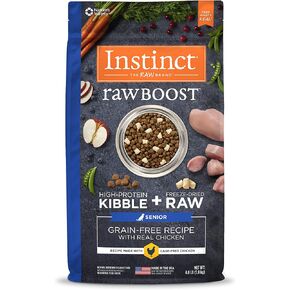 وصفة غريزة خام خالية من الحبوب لكبار السن مع طعام الكلاب الجاف الطبيعي والدجاج الحقيقي، كيس 4 رطل in Kuwait