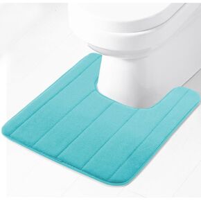 Lifup Soft U-Shaped Bathroom Rug, Memory Foam Bath Mat, Non Slip Water Absorption Dry Fast Toilet Mat, Bathroom Floor Mat Black 1.3 x 1.6 Feet in Kuwait