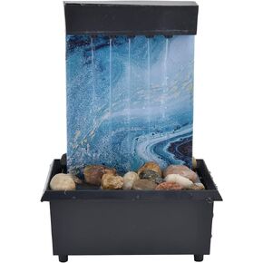 Desktop Fountain Waterfall, USB Meditation Relaxation Fountain, Indoor Outdoor Portable Feng Shui Zen Fountain Small Waterfall Ornament Soothing and Calming Water Sound, USB/Battery Powered in Saudi Arabia