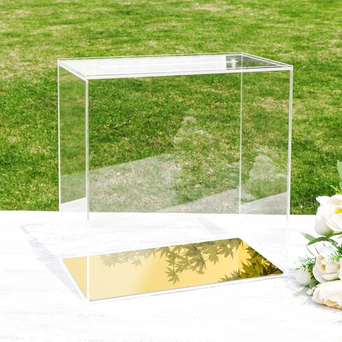 OurWarm Acrylic Wedding Card Box for Wedding Reception, DIY Gift Card Box with a Erasable Pen & 3D Letter Stickers, Clear Gift Envelope Money Card Box for Reception Anniversary Baby Shower Birthday in Kuwait