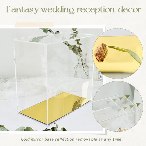 OurWarm Acrylic Wedding Card Box for Wedding Reception, DIY Gift Card Box with a Erasable Pen & 3D Letter Stickers, Clear Gift Envelope Money Card Box for Reception Anniversary Baby Shower Birthday in Kuwait