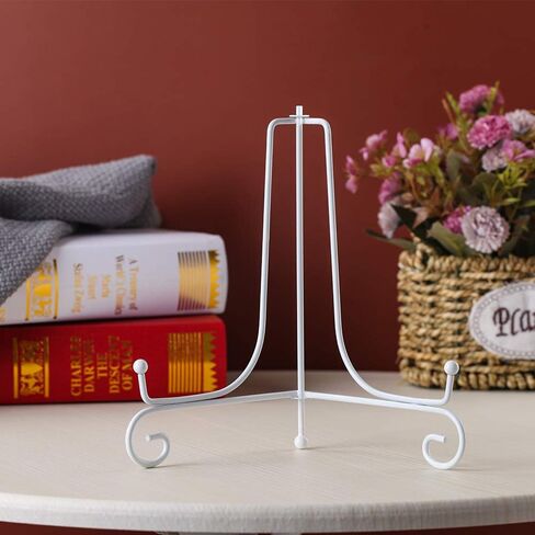 Artliving 2 Pack 8" Iron Plate Stand - White Easel Display Photo Holder for Picture Frames, Cookbooks, Decorative Plates, Tablets and Art in Saudi Arabia