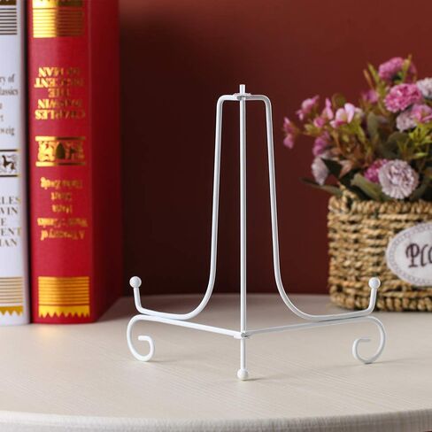 Artliving 2 Pack 8" Iron Plate Stand - White Easel Display Photo Holder for Picture Frames, Cookbooks, Decorative Plates, Tablets and Art in Saudi Arabia