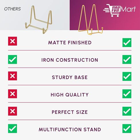 2 Pack 4 inch Decorative Plate Stands holder for display - Black Metal Picture Stands for Display on Table Top -Trendy & Sturdy Picture Frame Stand for Art Plate, Tablets -Book easels & Picture Holder in Kuwait