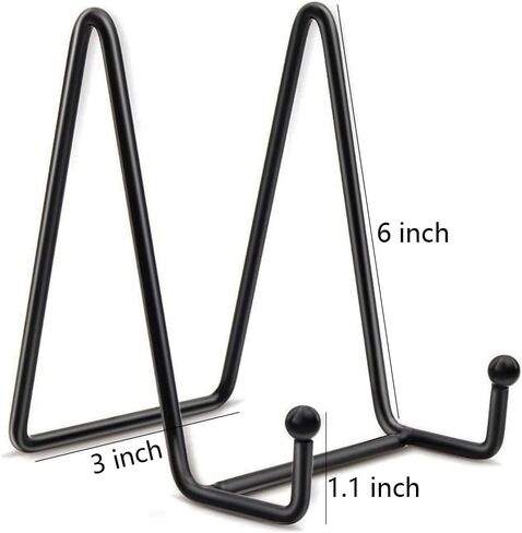 NDSWKR 10 Pack Plate Stands for Display, 6 Inch Iron Easel Plate Holder, Black Picture Frame Stand Holder for Pictures, Book, Photo, Dish, Tablets, Art in Kuwait