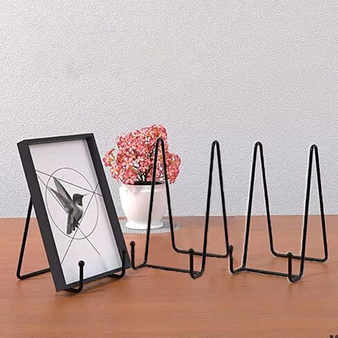 NDSWKR 10 Pack Plate Stands for Display, 6 Inch Iron Easel Plate Holder, Black Picture Frame Stand Holder for Pictures, Book, Photo, Dish, Tablets, Art in Kuwait