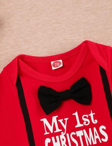 مجموعة ملابس Oklady 4 قطع My First Christmas Clothing للأطفال الصغار من الأولاد والبنات بأكمام طويلة لحديثي الولادة in Saudi Arabia