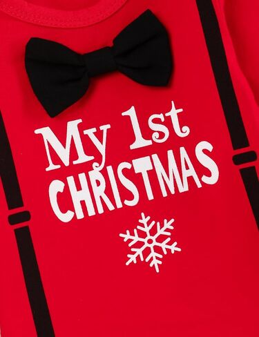 مجموعة ملابس Oklady 4 قطع My First Christmas Clothing للأطفال الصغار من الأولاد والبنات بأكمام طويلة لحديثي الولادة in Saudi Arabia
