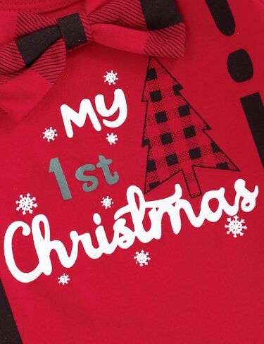 oklady 4Pcs My First Christmas Clothing Toddler Baby Boys Girls Rompers Long Sleeve Newborn Outfits Set in Kuwait