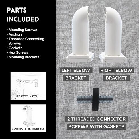 BlastHome™ Luxury French Return Room Darkening Brackets – Premium Quality, Heavy Metal – Fits Only Signature Collection Curtain Rods (Not Included) – 1 1/4" Diameter, Set of 2 – Brushed Dark Brown in Kuwait